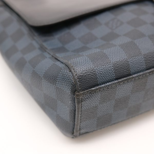 4 Louis Vuitton Damier Cobalt Newport Messenger PM Black Leather