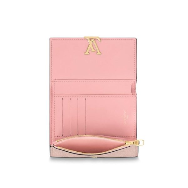 4 Louis Vuitton Wallet Medium Wallet Trifold Rose Pink Gold Taurillon Leather