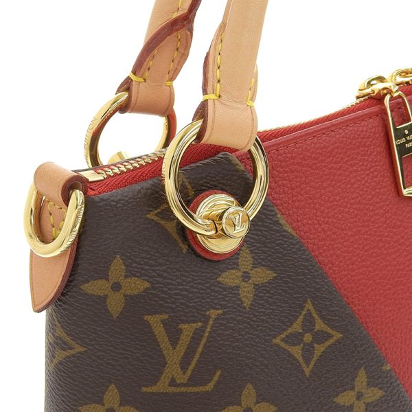 4 Louis Vuitton V Tote BB 2 Way Shoulder Bag Monogram Cerise Red