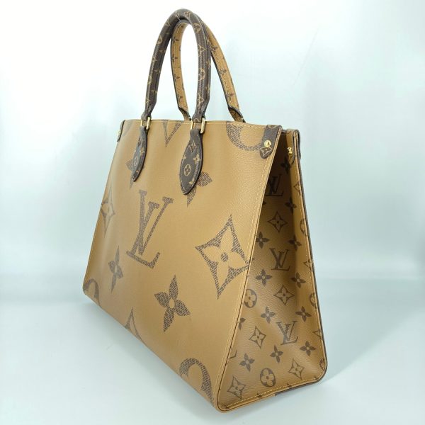 4 Louis Vuitton On The Go MM Tote Bag Pvc Coated Canvas Monogram Giant Brown