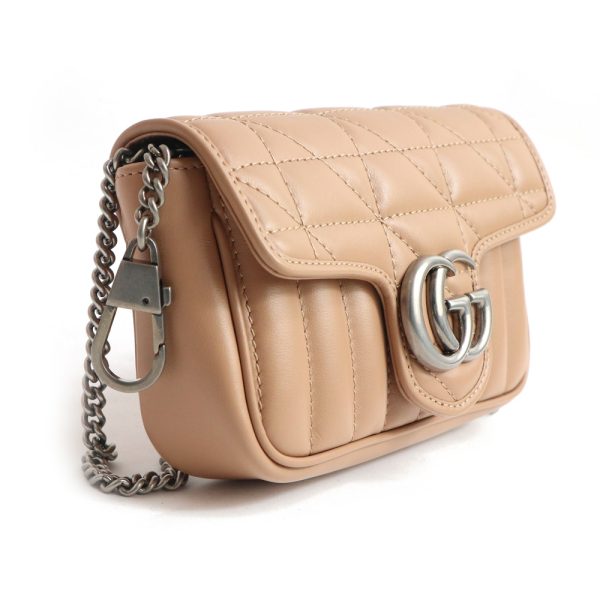 4 Gucci Crossbody Super Mini Chain Shoulder Bag GG Chevron Quilted Leather