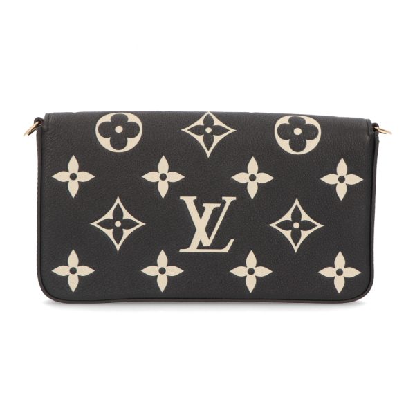 4 Louis Vuitton Pochette Felicie Black Beige Monogram Leather