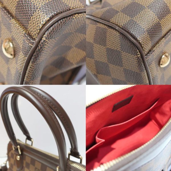 5 Louis Vuitton Trevi GM Damier Ebene Gold Hardware Brown Red