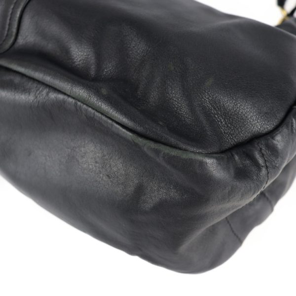 5 Prada Shoulder Bag Calf Black Semi Shoulder