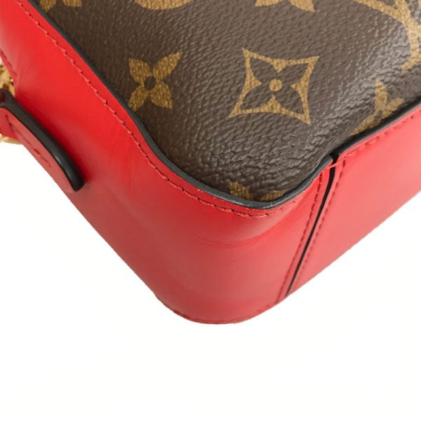 5 Louis Vuitton Monogram Saintonge Shoulder Bag Leather Brown Red