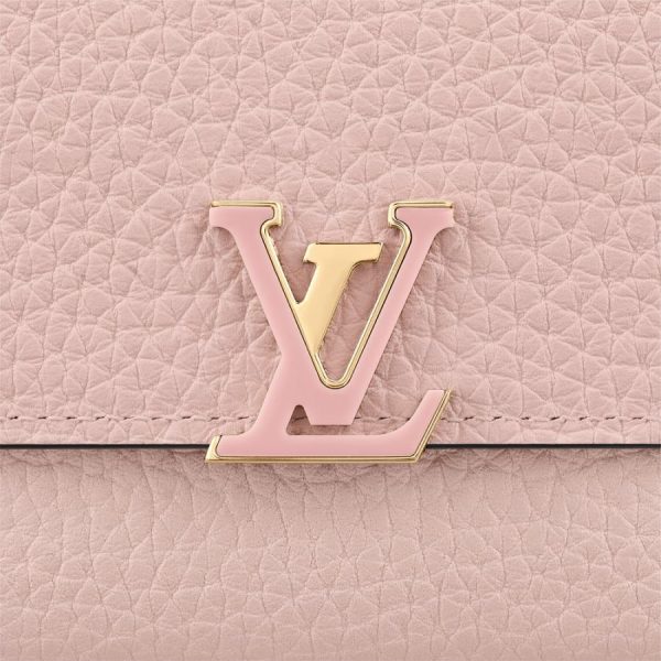 5 Louis Vuitton Wallet Medium Wallet Trifold Rose Pink Gold Taurillon Leather