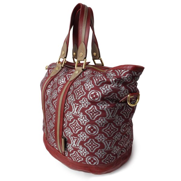 5 Louis Vuitton Aviator Jacquard Leather 2way Shoulder Handbag Bordeaux Red