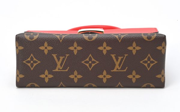 5 Louis Vuitton Locky BB Handbag Monogram Canvas Calf Leather Coquelicot Red