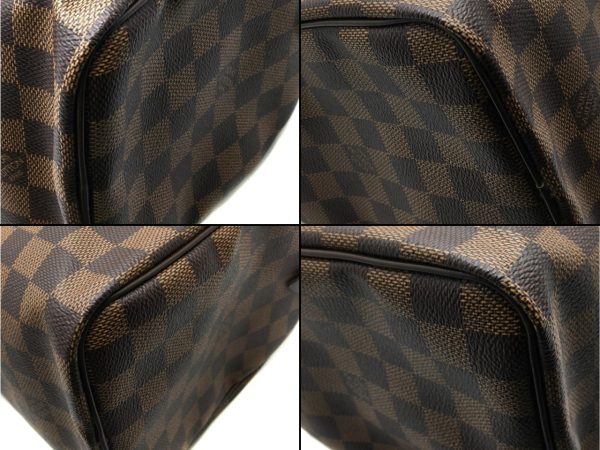 5 Louis Vuitton Speedy 25 Damier Ebene Boston Bag Handbag Brown Gold