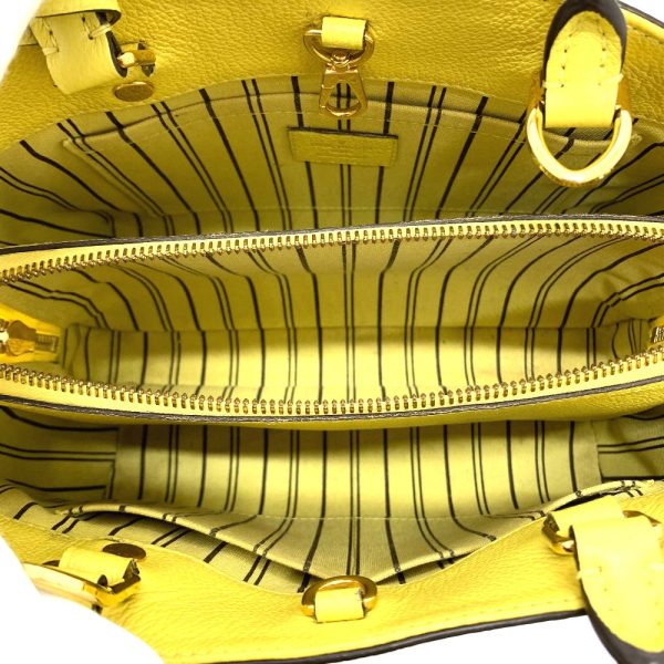 5 Louis Vuitton Monogram Implant Montaigne BB 2WAY Handbag Yellow