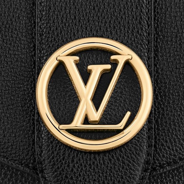 5 Louis Vuitton Sienne Doré Noir Gold Grain Calf Leather Black