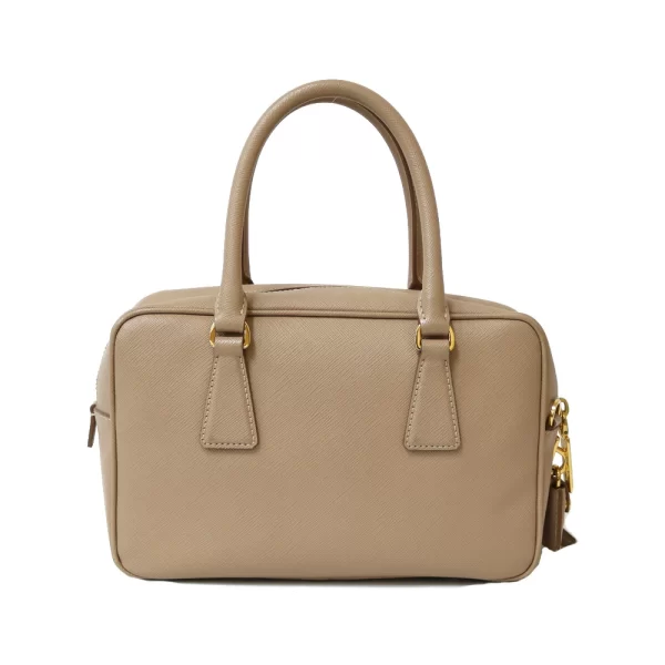 6 Prada Shoulder Bag Handbag Beige Leather