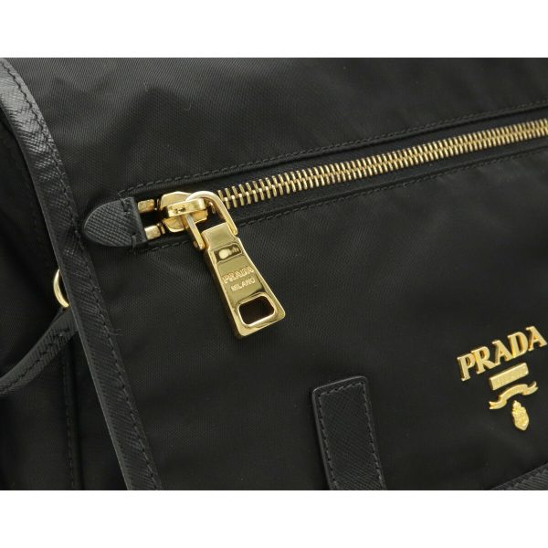 6 Prada Diagonal Messenger Bag Nylon Leather Nero Black Shoulder Bag