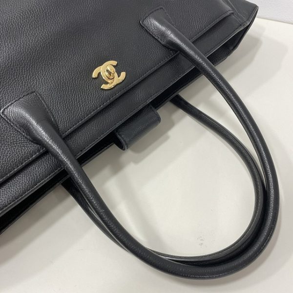 6 Chanel Executive Tote Bag Black Caviar Skin