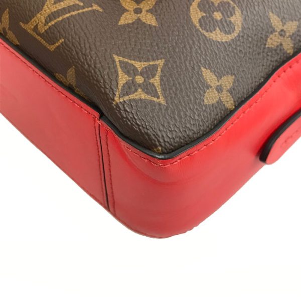 6 Louis Vuitton Monogram Saintonge Shoulder Bag Leather Brown Red