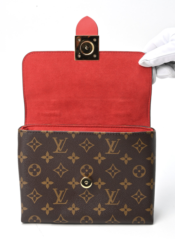 6 Louis Vuitton Monogram Locky BB Canvas Calf Leather Shoulder Bag Red