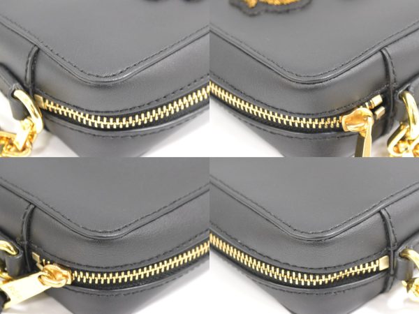 6 Ralph Lauren Leather Chain Shoulder Bag Pochette Black Bag