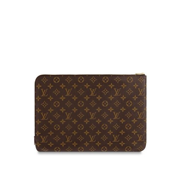 6 Louis Vuitton Bag Back Clutch Bag Brown Gold Monogram Canvas Leather