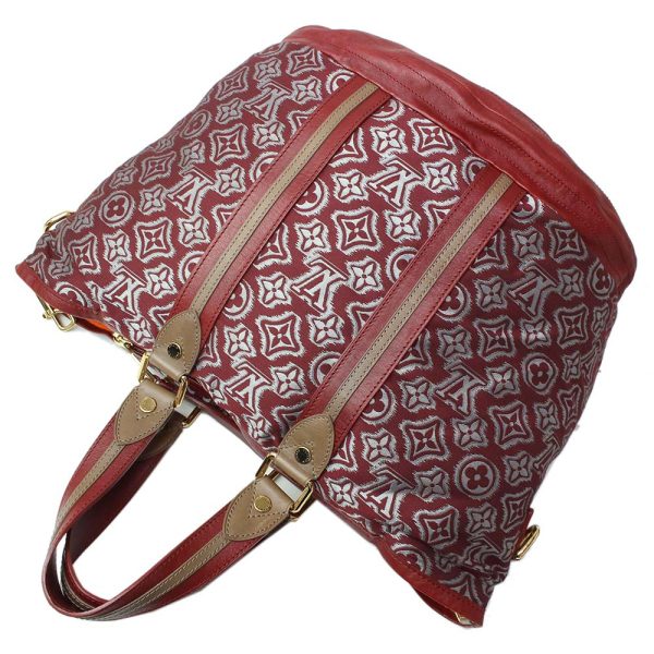 6 Louis Vuitton Aviator Jacquard Leather 2way Shoulder Handbag Bordeaux Red