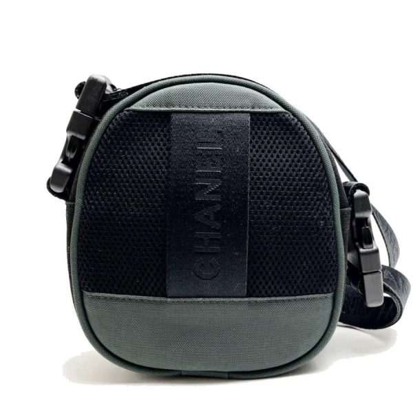 6 Chanel Sports Line Crossbody Waist Bag Canvas Nylon Black Green