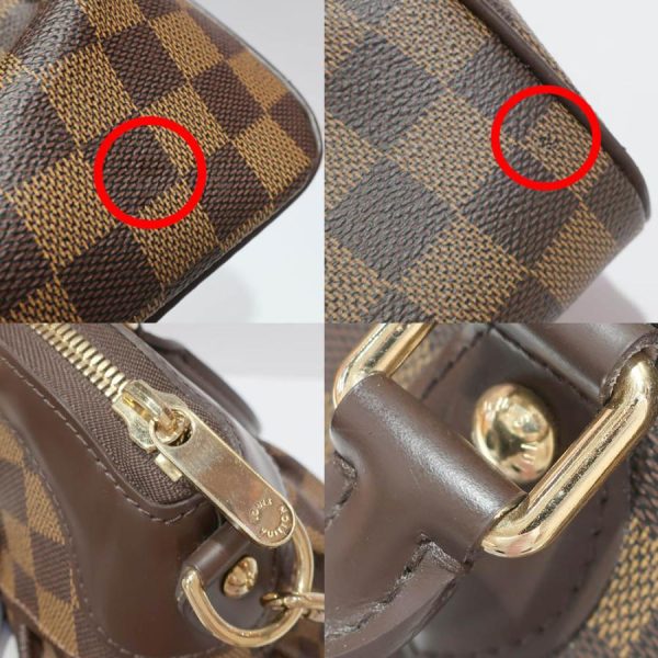 6 Louis Vuitton Trevi GM Damier Ebene Gold Hardware Brown Red