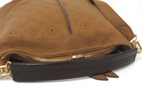 6 Louis Vuitton Selene PM 2 Way Handbag Monogram Mahina Leather Caramel Brown
