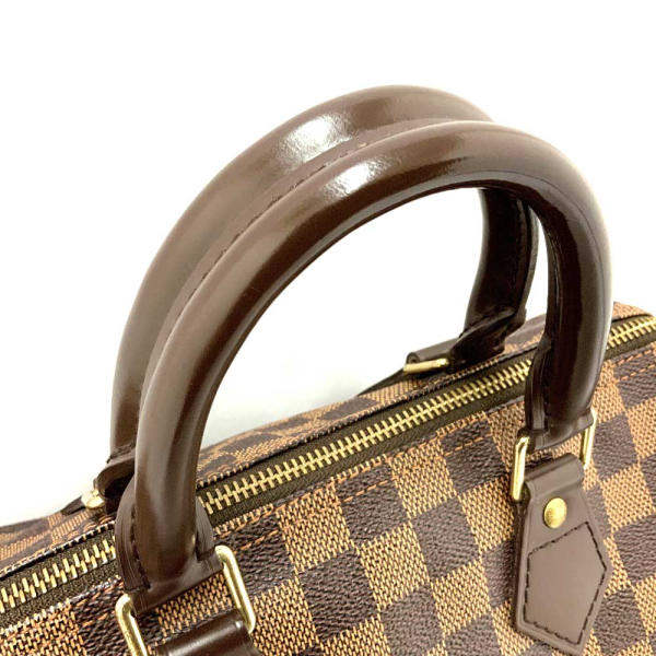 7 Louis Vuitton Speedy 25 Damier Ebene Handbag PVC Leather Brown