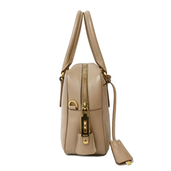 7 Prada Shoulder Bag Handbag Beige Leather