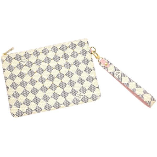 7 Louis Vuitton Damier Azur Pochette Clutch Bag White