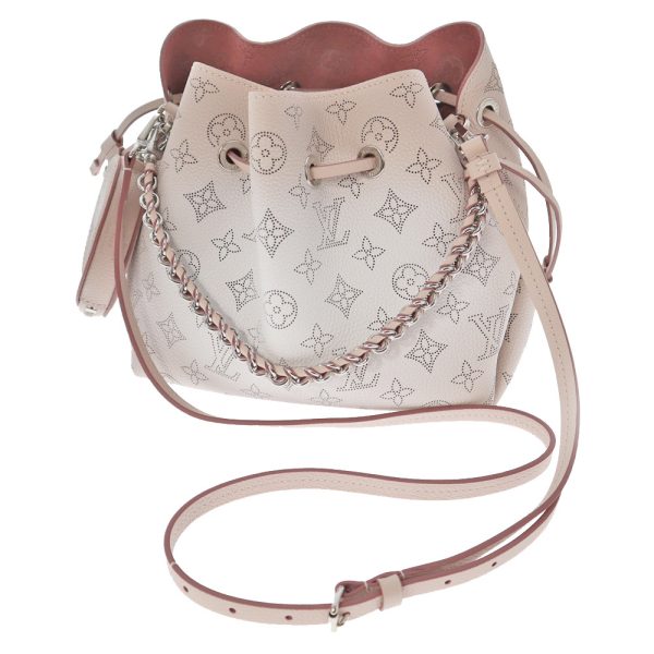 7 Louis Vuitton Bella Drawstring Shawl Mahina Light Pink Pastel White