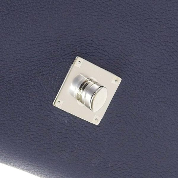 7 Louis Vuitton Lock Me 2 BB Diagonal Hanging Turn Lock Navy Leather