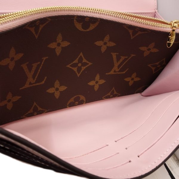 7 Louis Vuitton Portefeuille Cherry Wood Long Wallet Monogram Vernis Rose Ballerine Pink