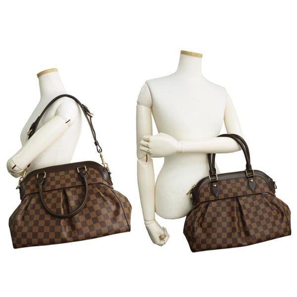 7 Louis Vuitton Trevi PM 2 Way Diagonal Shoulder Handbag Damier Brown