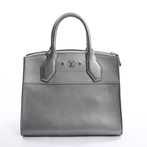 8 Louis Vuitton City Steamer PM Handbag Calf Silver Gray