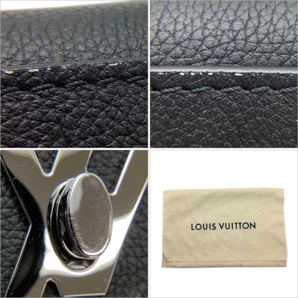 8 Louis Vuitton My Lock Me Chain Shoulder Bag Noir Black Calf Silver Hardware