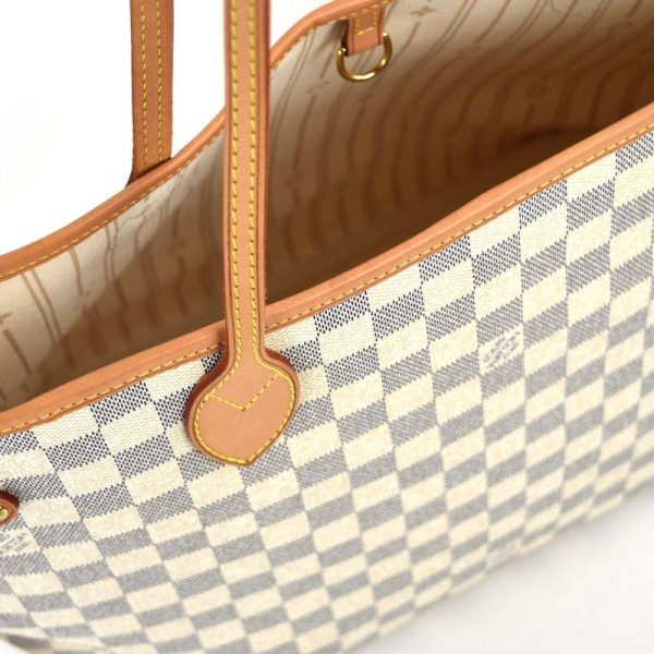 8 Louis Vuitton Tote Bag Damier Azur Neverfull MM Handbag Beige Ivory