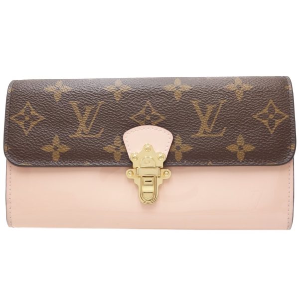 8 Louis Vuitton Portefeuille Cherry Wood Long Wallet Monogram Vernis Rose Ballerine Pink