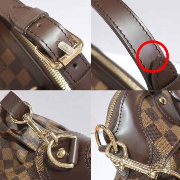 8 Louis Vuitton Trevi GM Damier Ebene Gold Hardware Brown Red