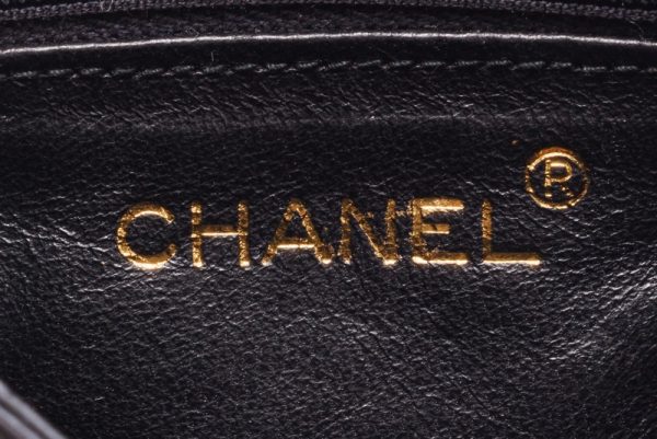 9 Chanel Matelasse Coco Mark Push Lock Chain Shoulder Lambskin Black Shoulder Bag