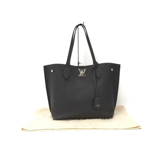 9 Louis Vuitton Lock Me Go Tote Bag Leather Noir Black