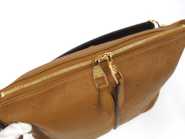 9 Louis Vuitton Selene PM 2 Way Handbag Monogram Mahina Leather Caramel Brown