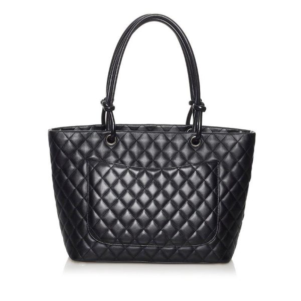 ginzaparis2 216 57566 2 Chanel Cambon Line Large Tote Bag Black Lambskin