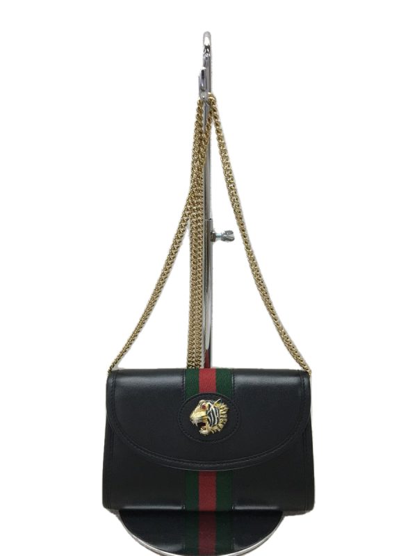 justbag01 GUCCI RAJAH MINI Rajah Chain Shoulder Bag Leather Black