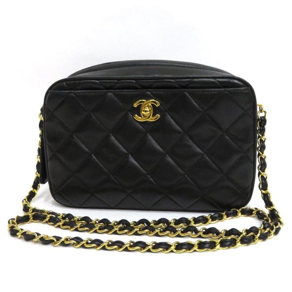 justbag01 Chanel Lambskin Single Chain Shoulder Bag AB Rank Matelasse Black