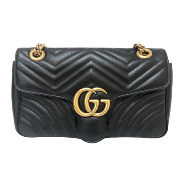 justbag01 Gucci GG Momant Quilted Shoulder Bag Black