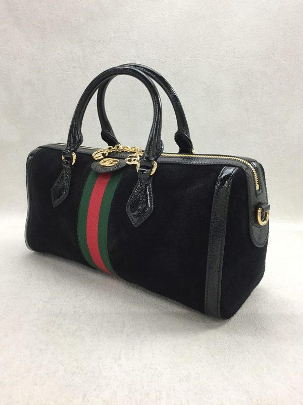 justbag02 GUCCI Suede Off Dia GG Medium Handbag Suede 2WAY Shoulder Bag Shale Line