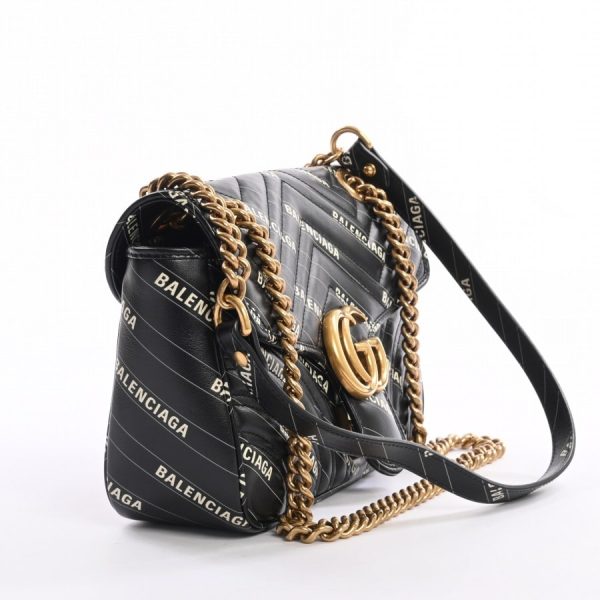 justbag02 Gucci Chain Shoulder Bag Calf Black