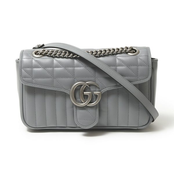 justbag02 Gucci Shoulder Bag Gray ARIA GG Marmont