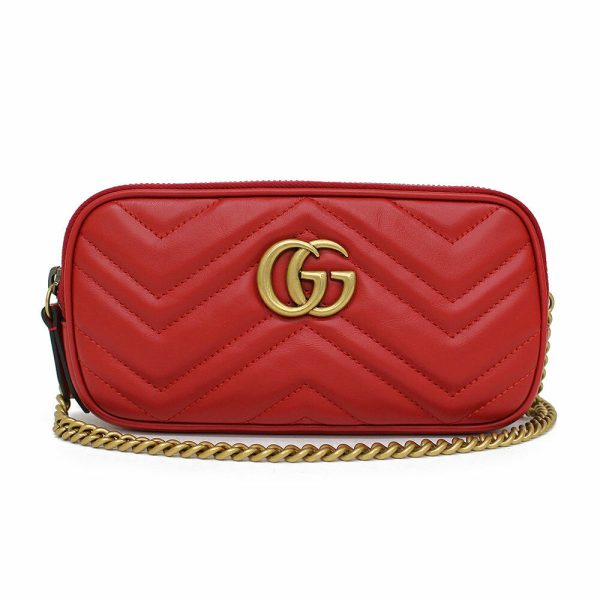 justbag03 Gucci GG Marmont Quilted Chain Shoulder Bag Red