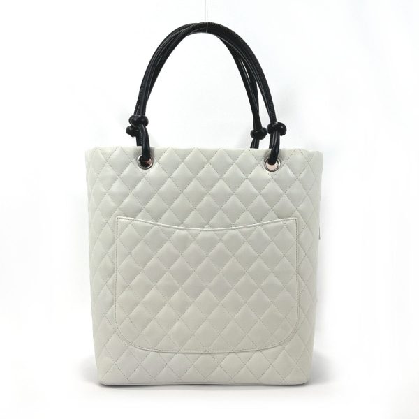 justbag03 Chanel Tote Bag Cambon Line Medium Lambskin Python White